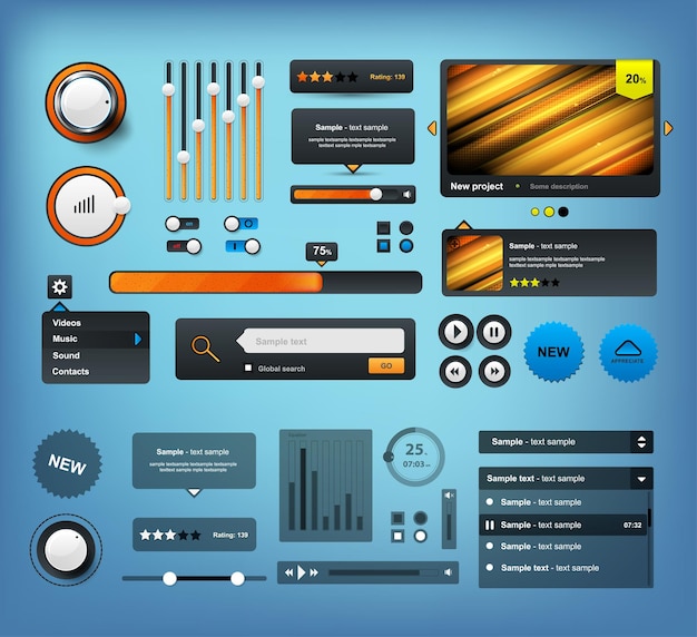 Ensemble de conception d'éléments d'interface utilisateur