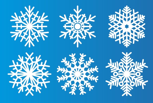 ensemble de conception d'éléments de vecteur de noël flocons de neige