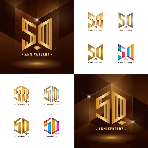 Ensemble de conception de logo 50e anniversaire