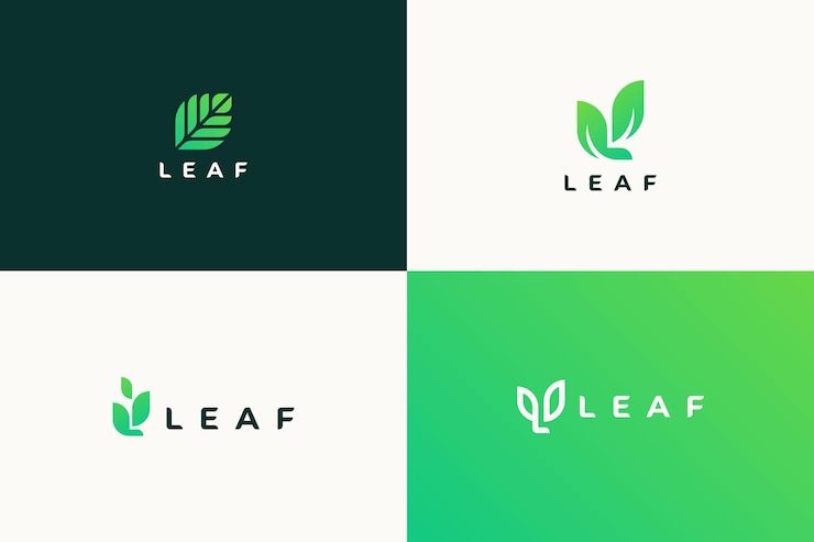 Vecteur ensemble de conception de logo feuille lettre l