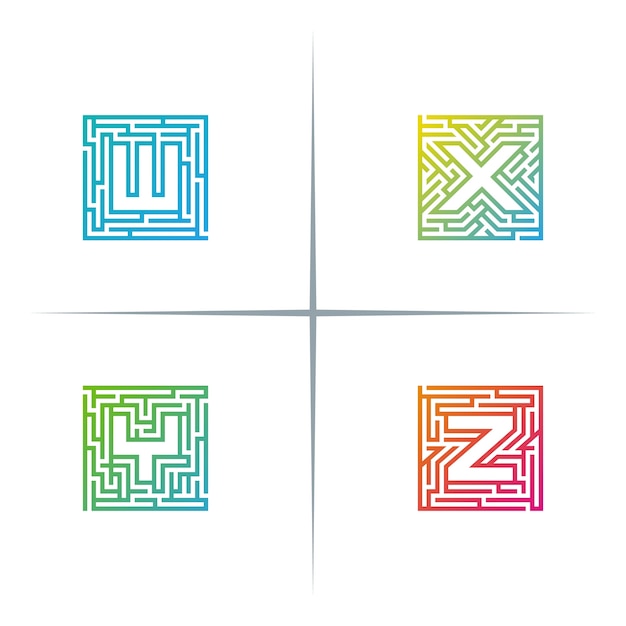 Ensemble de conception de Logo lettre Maze