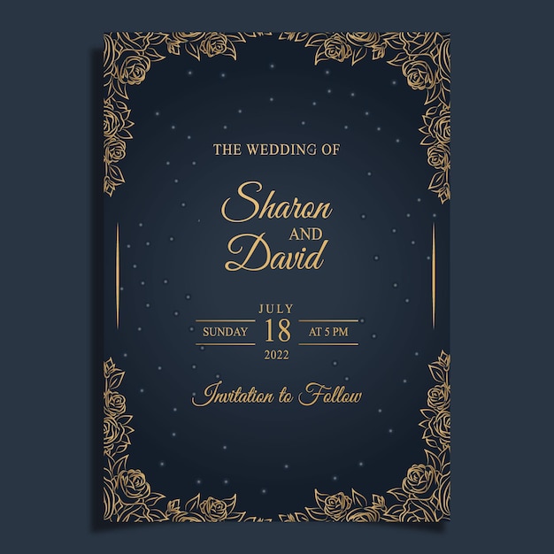 Ensemble de conception de mandala d'invitation de mariage de luxe