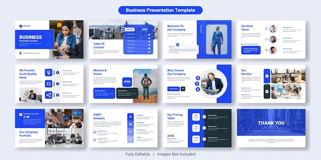 Vecteur ensemble de conception de modèles de diapositives de présentation powerpoint d'entreprise créative