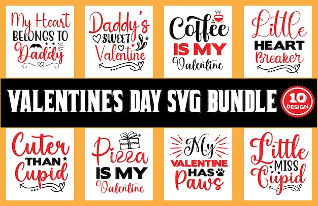 Ensemble De Conception Svg De La Saint-valentin