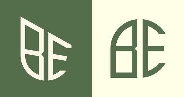 Ensemble de conceptions de logo BE simples lettres initiales créatives