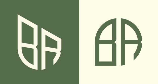 Ensemble de conceptions de logo BR de lettres initiales simples et créatives