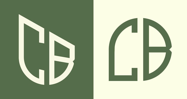 Ensemble de conceptions de logo CB de lettres initiales simples et créatives