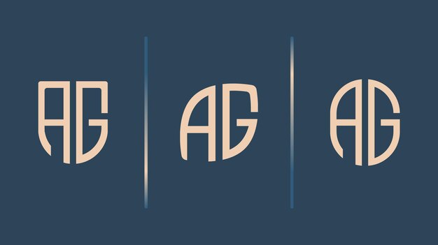 Ensemble De Conceptions De Logo Creative Initial Letters Ag