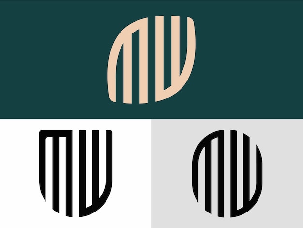 Ensemble De Conceptions De Logo Creative Initial Letters Mw