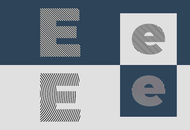 Ensemble De Conceptions De Logo Creative Initial Line Letters E