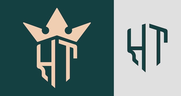 Ensemble de conceptions de logo HT de lettres initiales simples et créatives