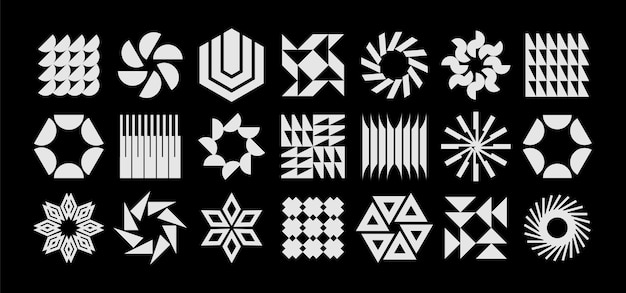 Ensemble de conceptions de logos modernes et abstraites à plat