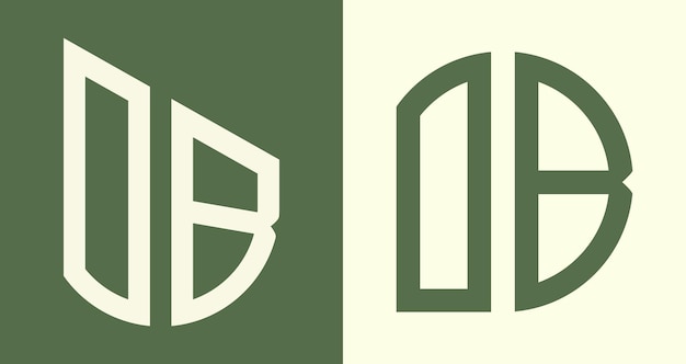 Ensemble de conceptions de logos OB de lettres initiales simples et créatives
