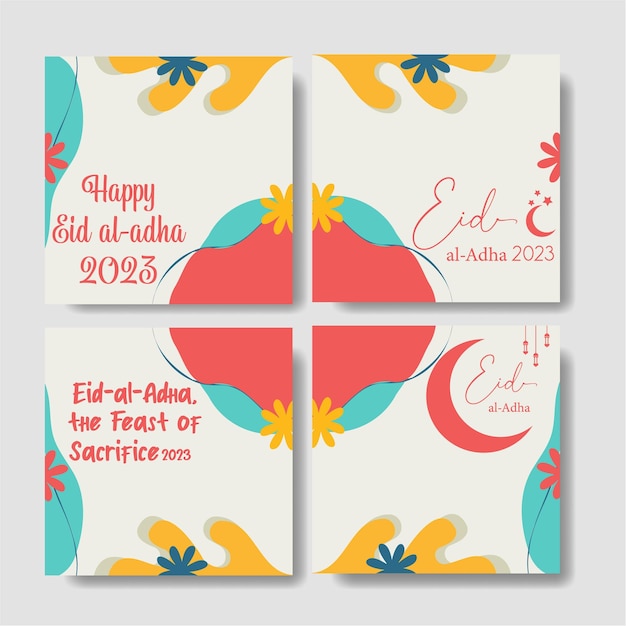 Un ensemble de conceptions de publications sur les réseaux sociaux pour le joyeux eid al adha17