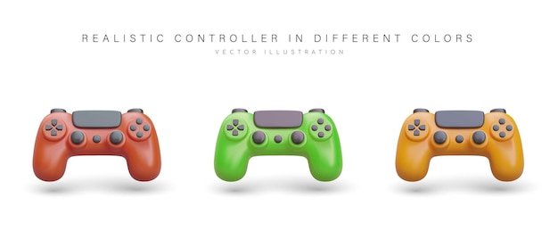 Ensemble de contrôleurs de jeu modernes Image réaliste d’un appareil informatique