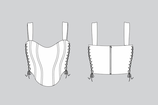 Un ensemble de corset et de corset, illustration du bustier,