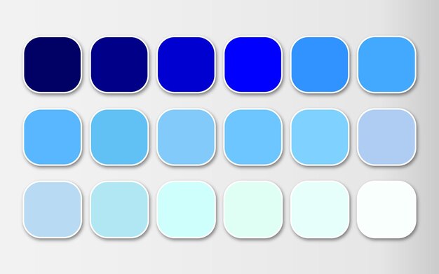 Vecteur ensemble de couleurs de nuances de gradient bleu