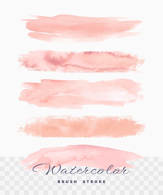 Ensemble de coup de pinceau aquarelle or rose