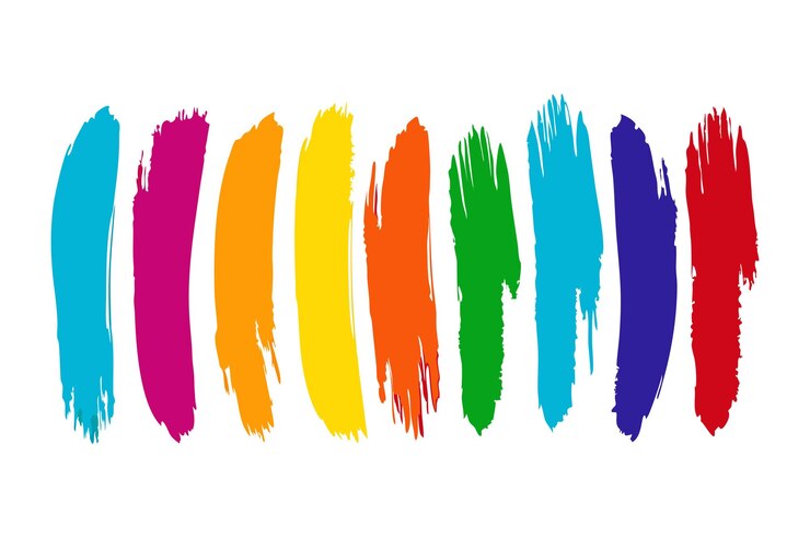 Vecteur un ensemble de coups de pinceau grunge colorés illustration