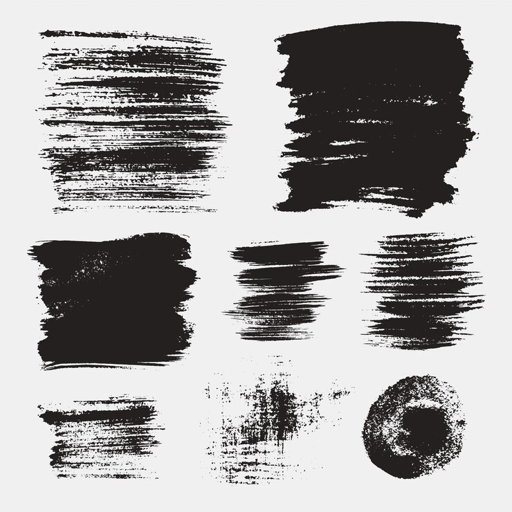 Vecteur ensemble de coups de pinceau vectoriels