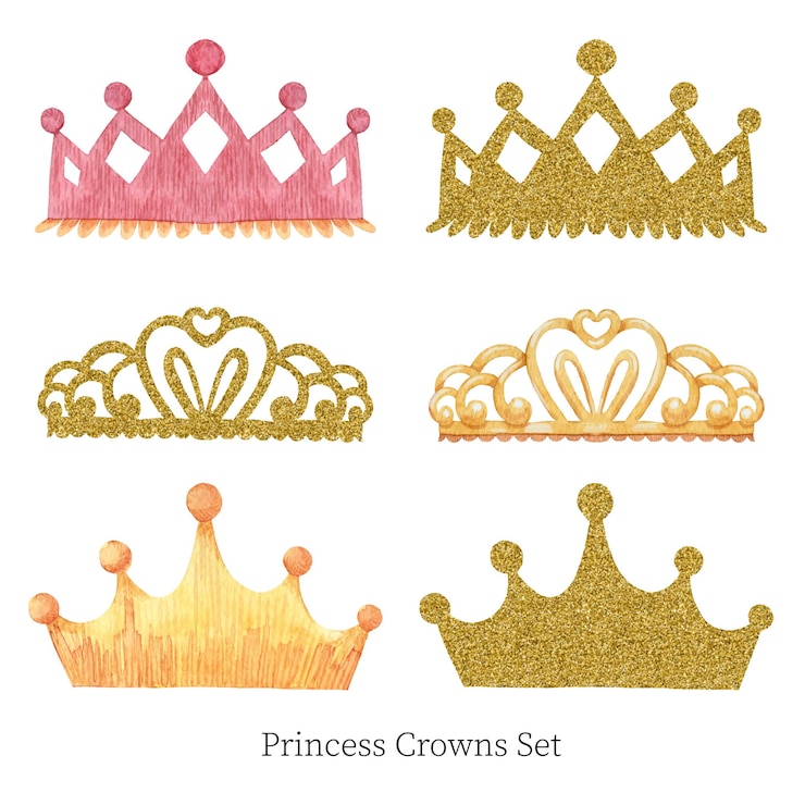 Vecteur ensemble de couronnes de princesse