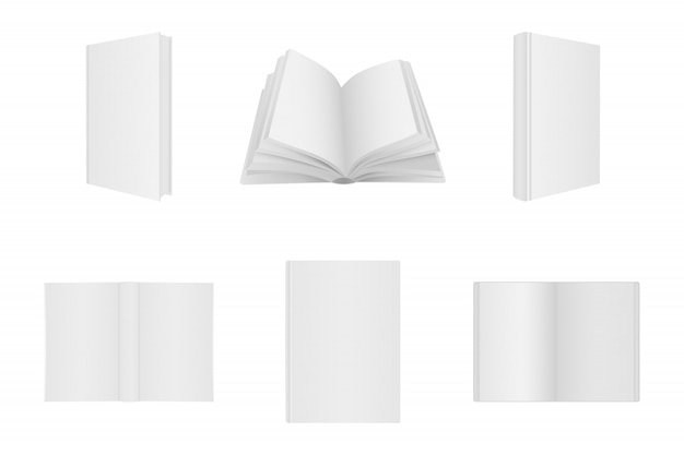 Ensemble de couverture de livre blanc. Livre.