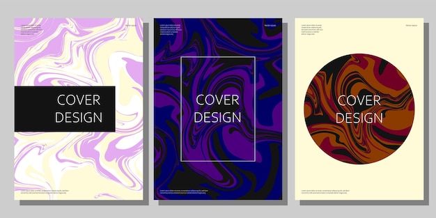 Ensemble de couvertures abstraites modernes Arrière-plans de couleurs fluides créatives Modèle de bannière et d'affiche vectorielles