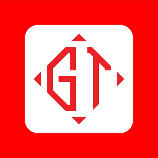 Ensemble créatif de conceptions de logo GT de lettres initiales simples