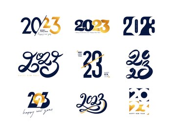 Ensemble Créatif De Création De Logo De Bonne Année 2023 Modèle De