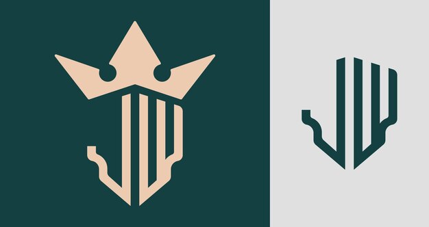 Ensemble créatif simple de lettres initiales JW Logo Designs