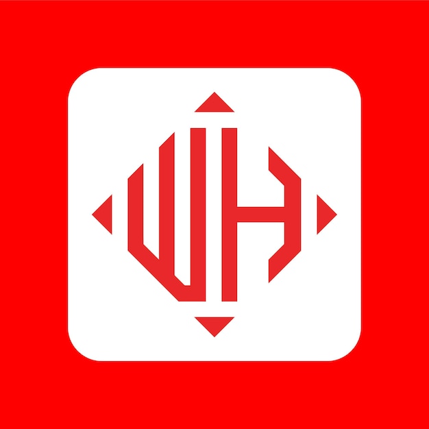 Ensemble créatif simple de lettres initiales WH Logo Designs