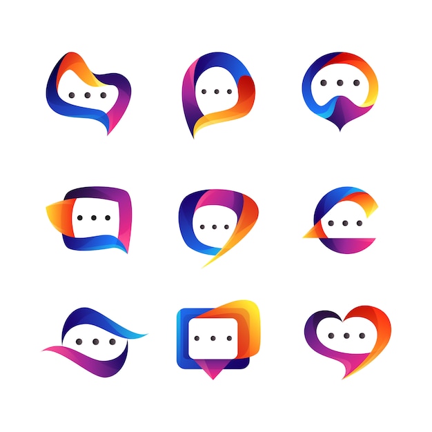 Ensemble De Création De Logo De Chat