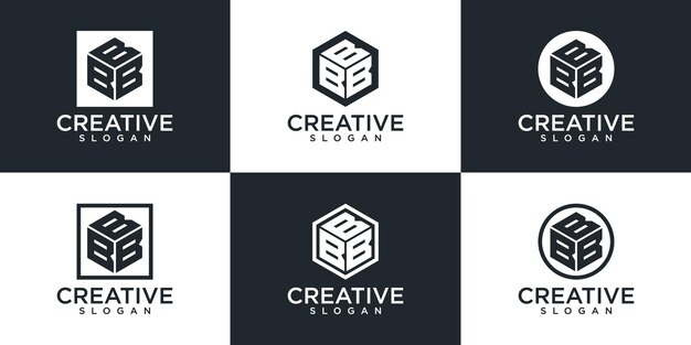 Ensemble de création de logo créatif monogramme lettre b