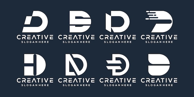 Ensemble De Création De Logo Lettre D