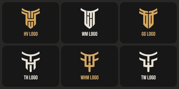 ensemble de création de logo monogramme abstrait