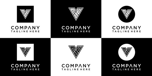 ensemble de création de logo monogramme créatif
