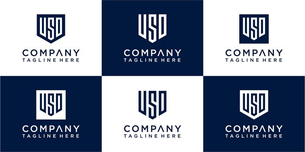 ensemble de création de logo monogramme créatif