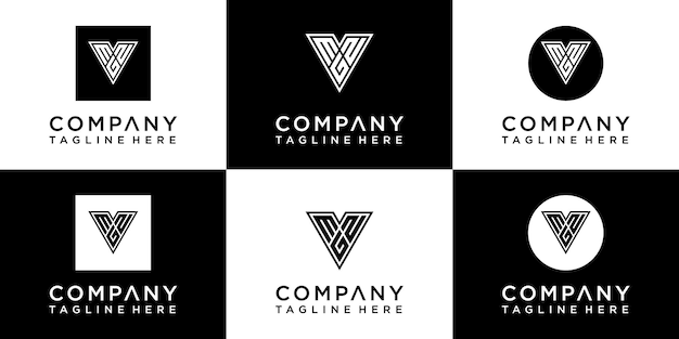 ensemble de création de logo monogramme créatif