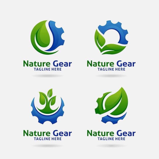 ensemble de création de logo Nature gear