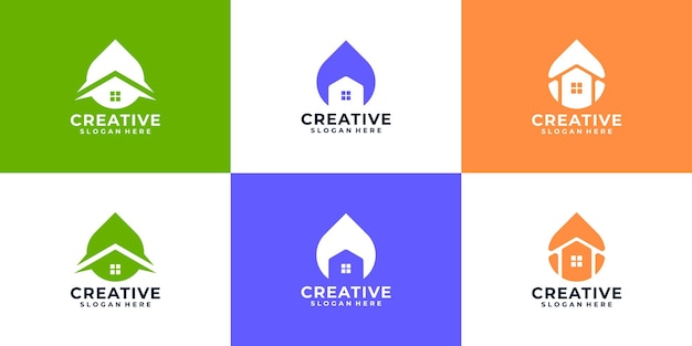 Ensemble De Création Vectorielle De Logo De Maison Utilisable Pour La Marque Et L'identité