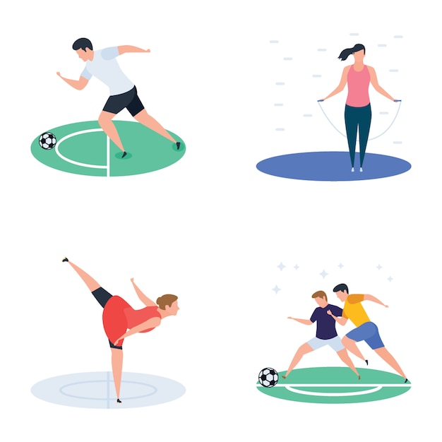 Ensemble de cricket, hockey, icônes de joueur de sport