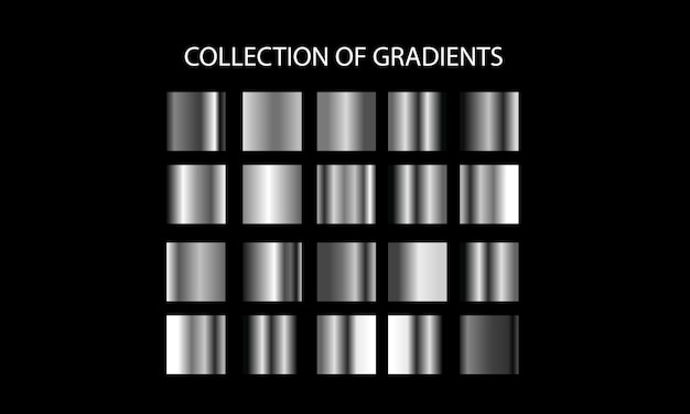 ensemble de dégradés. Grande collection de dégradé métallique coloré