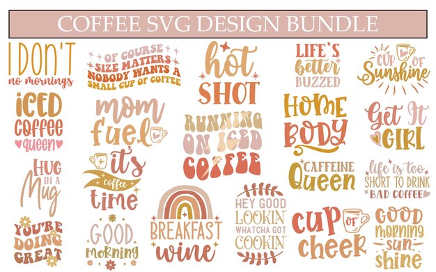 Vecteur ensemble de design de café svg