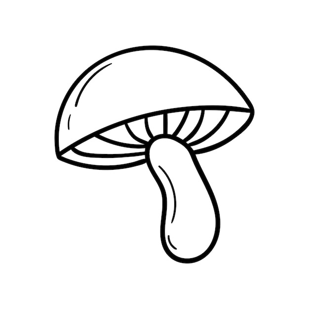 Ensemble Dessiné à La Main De Doodle Aux Champignons Nourriture Dans Le Style De Croquis