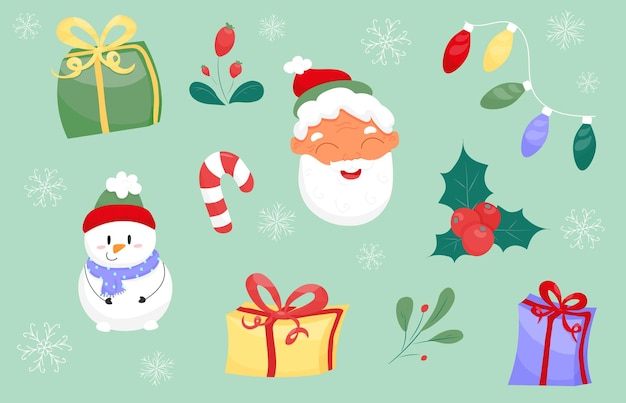 Ensemble de dessins de Noël mignons