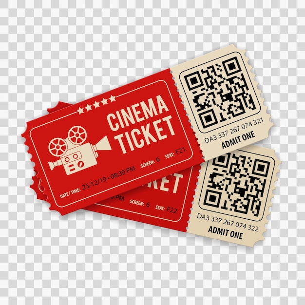 Ensemble De Deux Billets De Cinéma Avec Appareil Photo