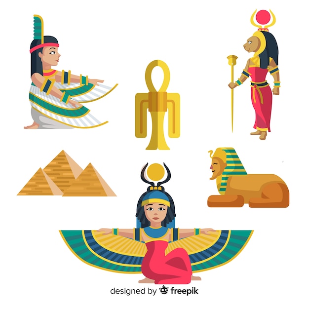 Ensemble De Dieux Et Symboles égypte