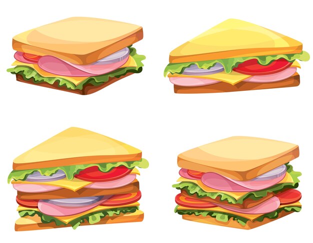 Ensemble De Différents Sandwichs