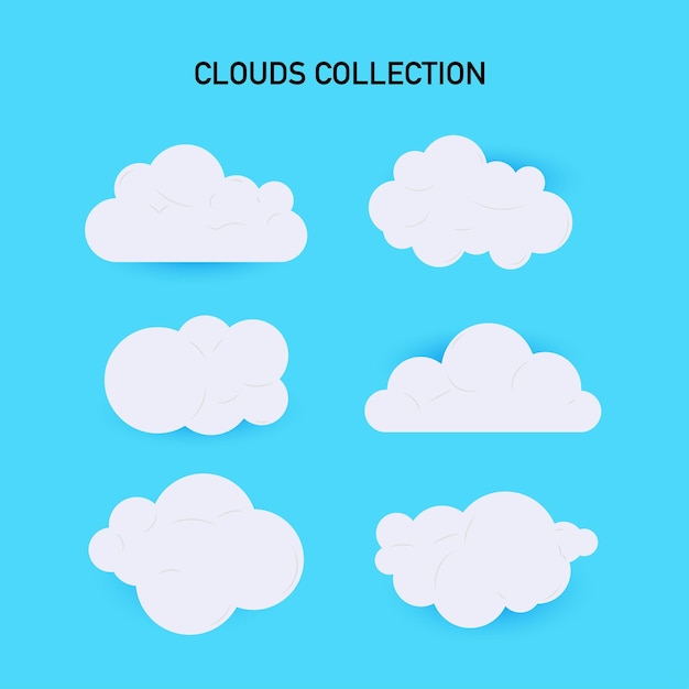 Ensemble De Différents Types De Nuages Illustration Vectorielle