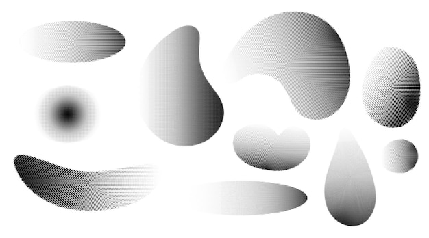 Ensemble de diverses formes abstraites vectorielles à demi-ton